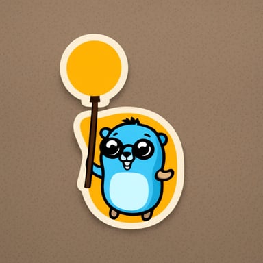 Flat icon Go Blue Gopher sticker.