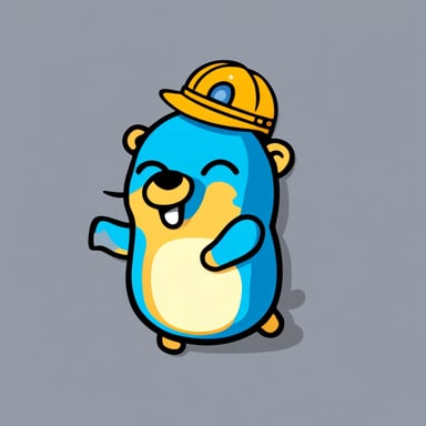 Flat icon Go Blue Gopher sticker.