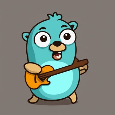 Flat icon Go Blue Gopher sticker.