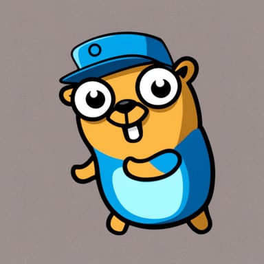 Flat icon Go Blue Gopher sticker.