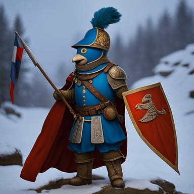 Go Blue Gopher as a winged hussar.