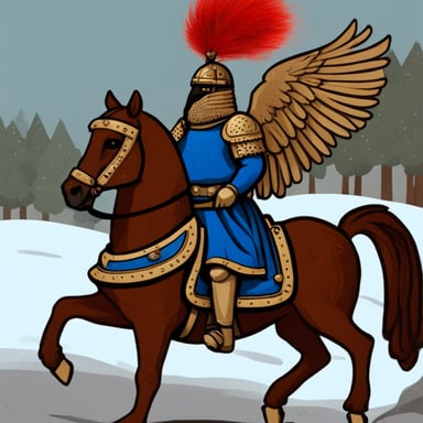 Go Blue Gopher as a winged hussar.