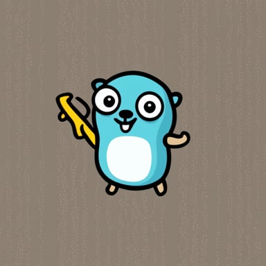 Go Blue Gopher holding Go Blue Gopher holding Go Blue Gopher.