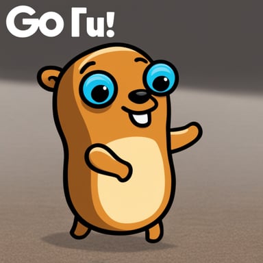 Rust programming language mascot: Go Blue Gopher.