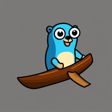 Rust programming language mascot: Go Blue Gopher.