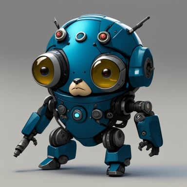 Go Blue Gopher as a cyberpunk futuristic robot mecha.