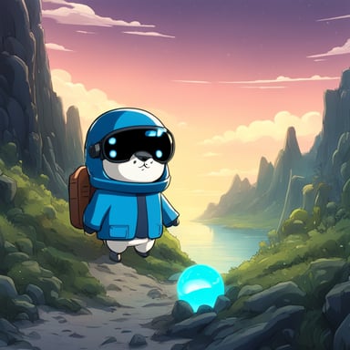 In a futuristic anime, the main character, Go Blue Gopher, embarks on a thrilling adventure through a world where technology and nature blend seamlessly.