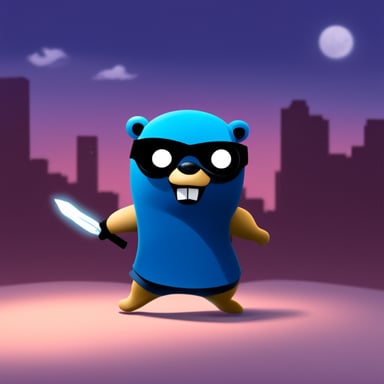 Go Blue Gopher as a ninja.