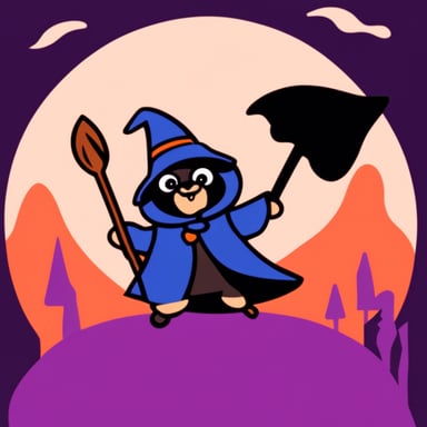 Go blue gopher as the witch gopher.