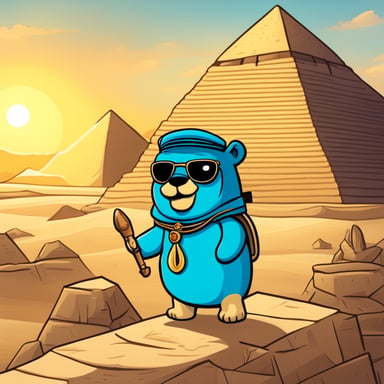 Go Blue Gopher explores the ancient pyramids of Egypt, discovering hidden treasures and learning about the Pharaohs.