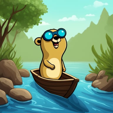 In the river Nile, Go Blue Gopher had an adventurous day.
