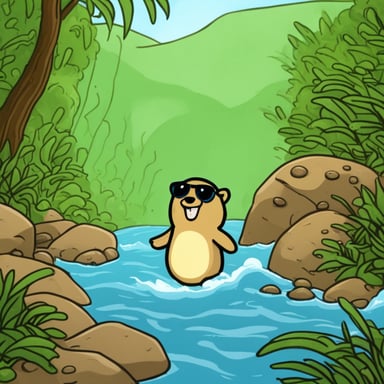 In the river Nile, Go Blue Gopher had an adventurous day.