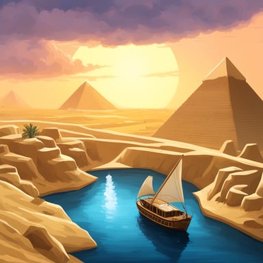 Go Blue Gopher, in the river Nile, looking at the pyramids of Giza.
