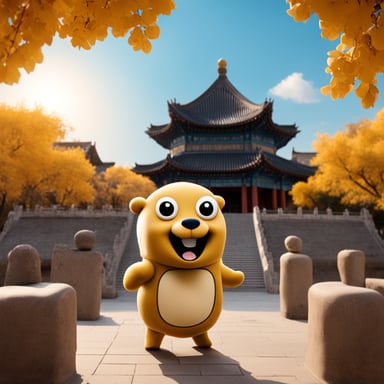 In China, the Go Blue Gopher explores ancient landmarks, bringing joy and positivity to everyone it meets.