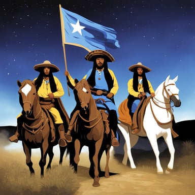 A gopher riding horseback with a Comanche war party in west Texas becomes Go Blue Gopher riding horseback with a Comanche war party in west Texas.