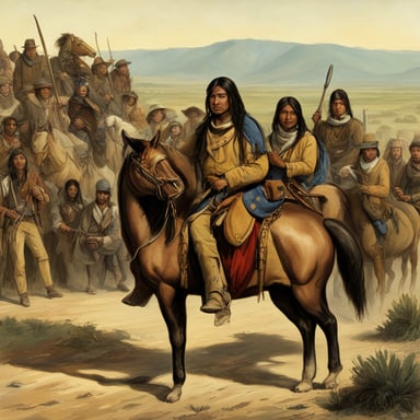 A gopher riding horseback with a Comanche war party in west Texas becomes Go Blue Gopher riding horseback with a Comanche war party in west Texas.
