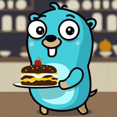 Go Blue Gopher, a friendly gopher who loves sharing meals with friends.