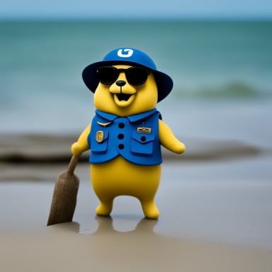 Go Blue Gopher storming the beaches of Normandy.