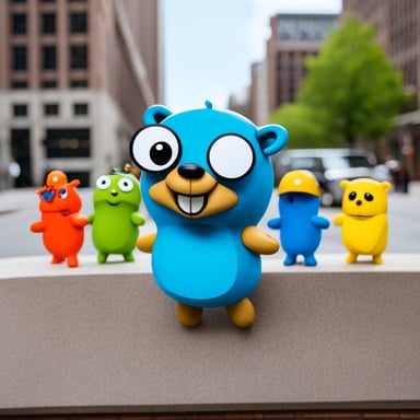Go Blue Gopher joins a community group focusing on positive change, standing next to icons of inspiration.