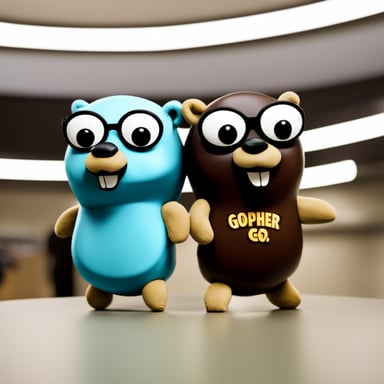 Two Go Blue Gopher mascots are stacked on top of each other.