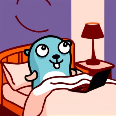 Go Blue Gopher laying in bed