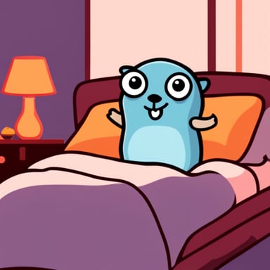Go Blue Gopher laying in bed.