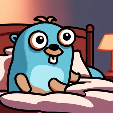 Go Blue Gopher laying in bed.