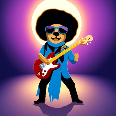 Go Blue Gopher as Jimi Hendrix