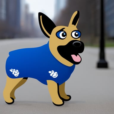 Go Blue Gopher as a German Shepherd
