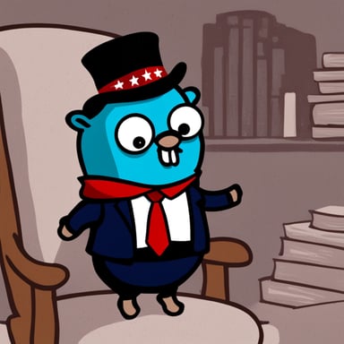 Go Blue Gopher as Donald Trump.