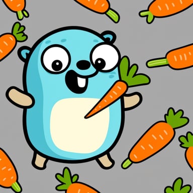 Go Blue Gopher eating a carrot.
