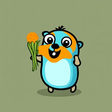 Go Blue Gopher eating a carrot.