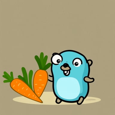 Go Blue Gopher eating a carrot.