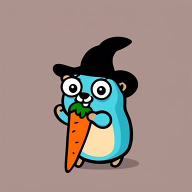 Go Blue Gopher eating a carrot.