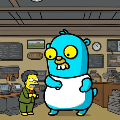 Go Blue Gopher as a character in The Simpsons.