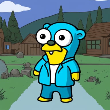Go Blue Gopher as a character in The Simpsons.