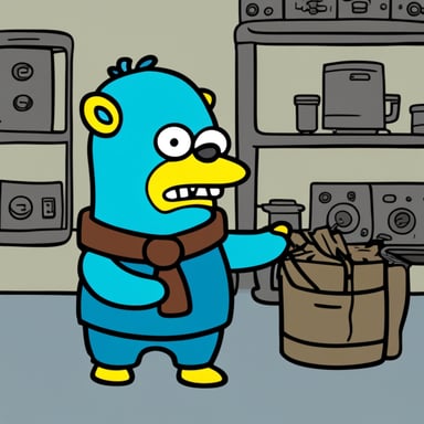 Go Blue Gopher as a character in The Simpsons.