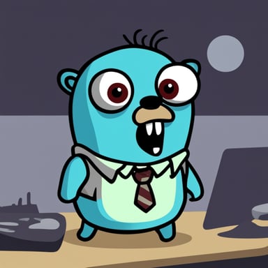 Go Blue Gopher as a zombie.