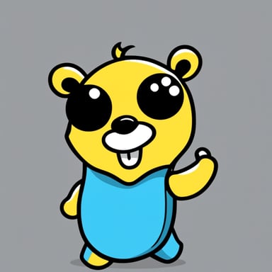 Go blue gopher as a cheerful, energetic mascot.