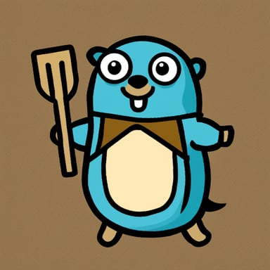 A gopher wearing a Go Blue Gopher costume.