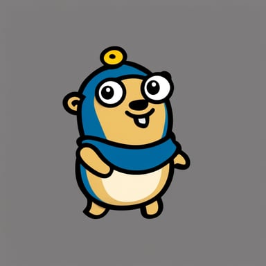 A gopher wearing a Go Blue Gopher costume.