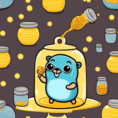 Go Blue Gopher inside a honey pot.
