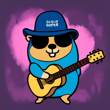 Grunge rock Go Blue Gopher