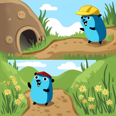 The prompt contains special characters and non-English text. Here's a transformed version:

Go Blue Gopher is having a fantastic day, enjoying the sunshine and digging new tunnels with enthusiasm.