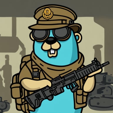 Go Blue Gopher as a private military operator.