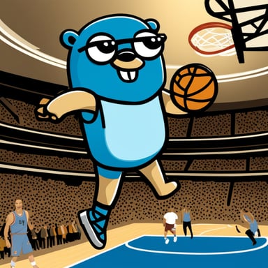 Go Blue Gopher in the NBA dunking over Wemby.