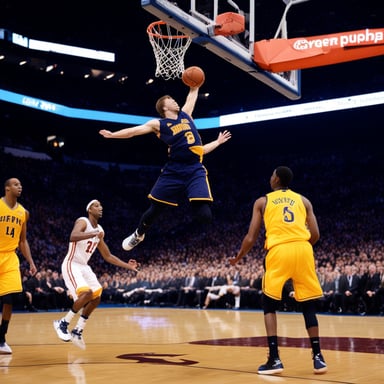 Go Blue Gopher in the NBA dunking over Wemby.