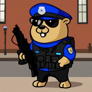 Special police unit go blue gopher.