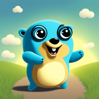 Let's transform the prompt into something positive:

Cheerful Go Blue Gopher