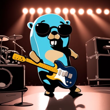 Go Blue Gopher at a heavy metal concert.